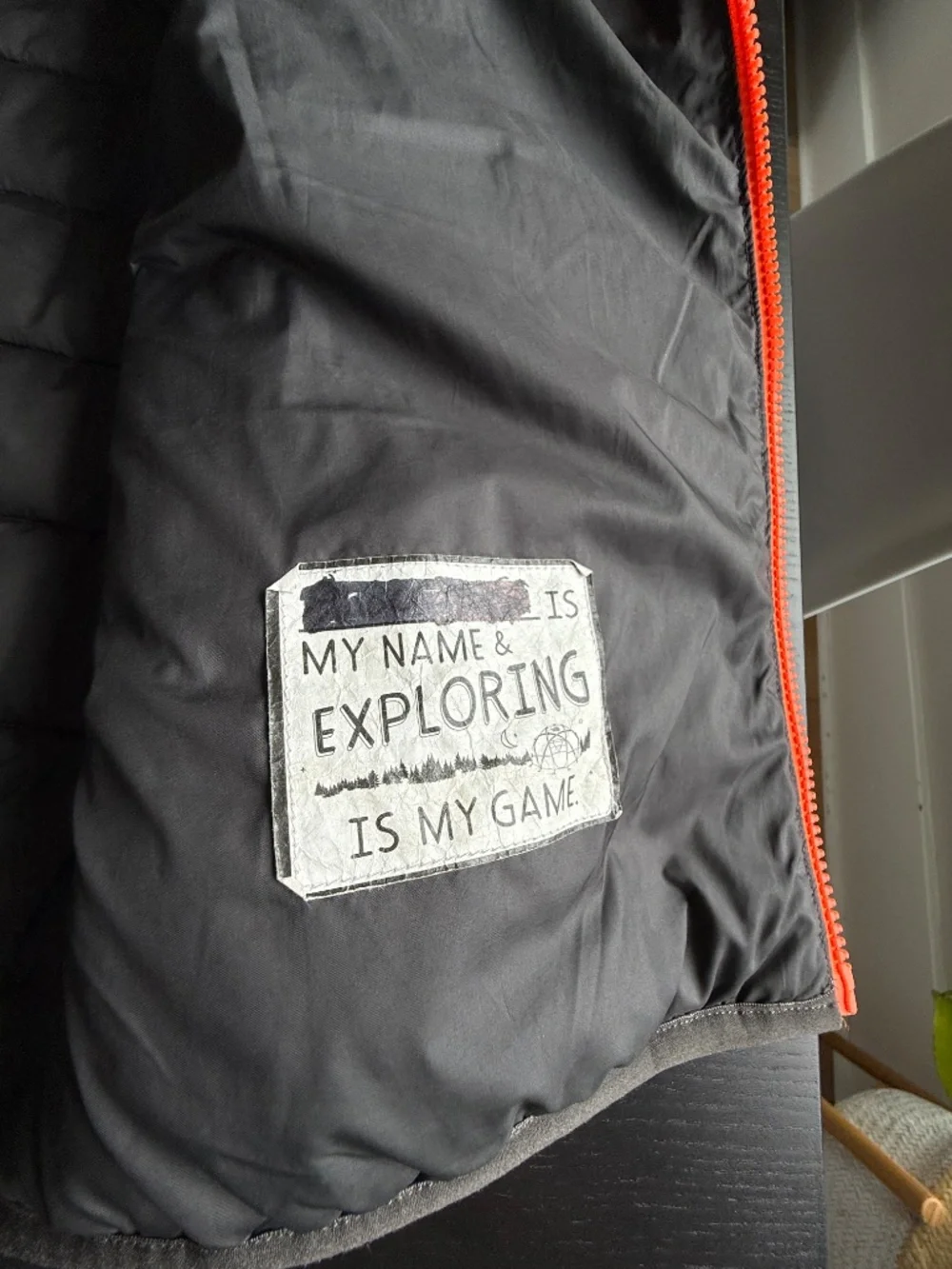 The North Face Boys XL ThermoBall Eco Insulated Jacket Gray Orange Full Zip
